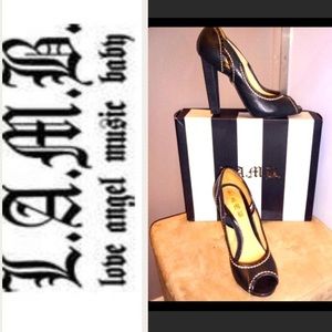 L. A.M.B. Peep Toe Pump